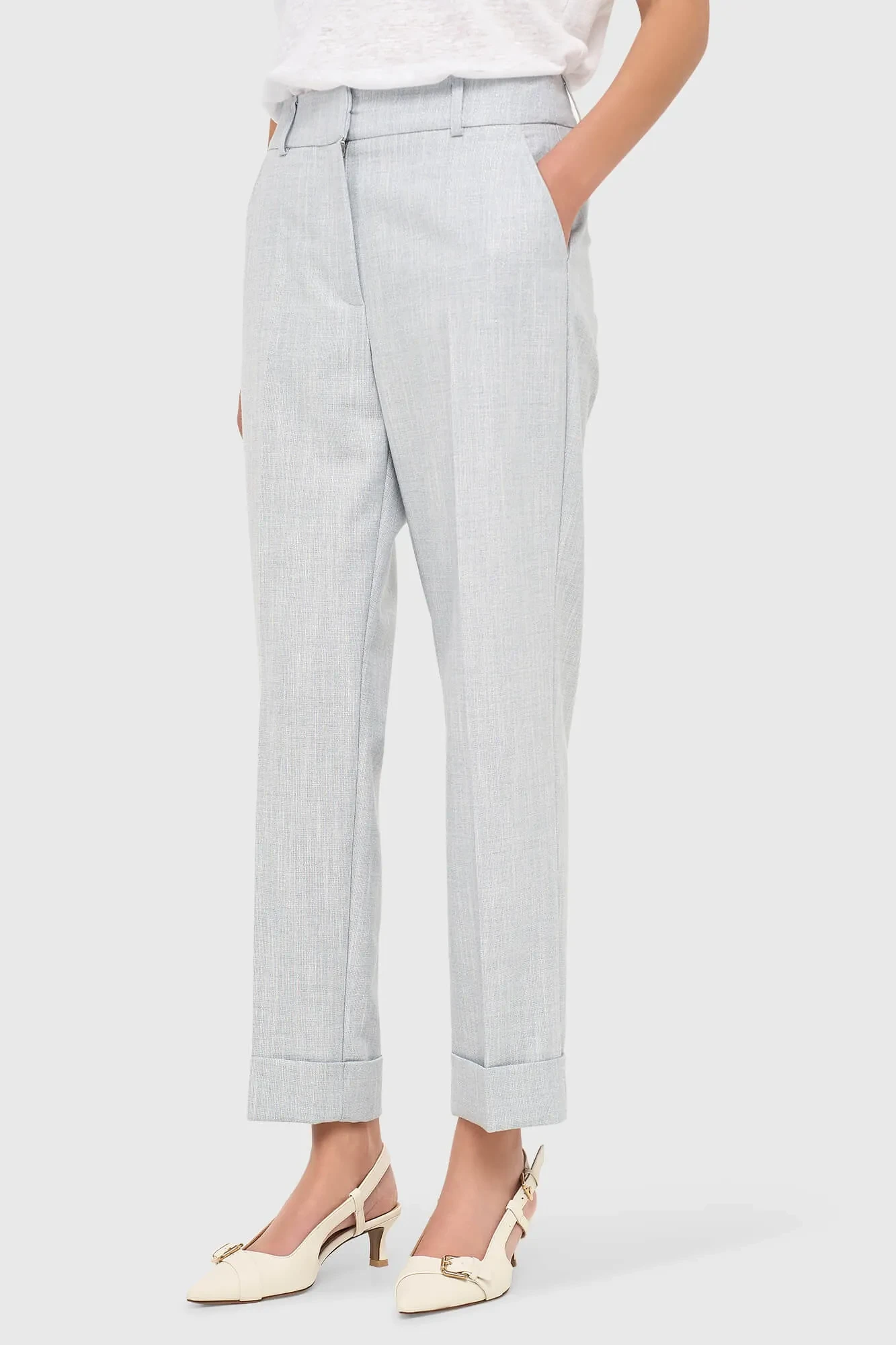 Broek Dames Steekzakken Blauw Lurex Sean