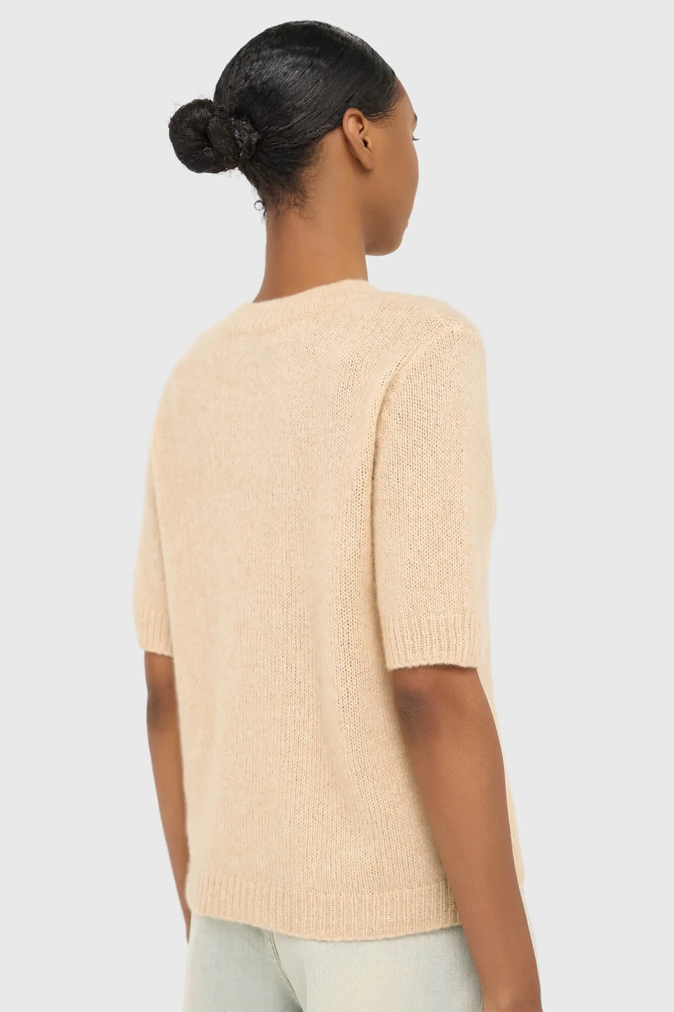 Cashmere Dames Truitje Korte Mouw Creme Eloi