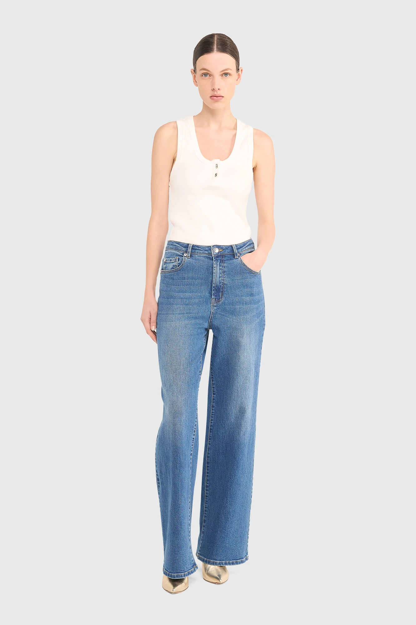 Jeans Dames Wijde Pijp Jason Blauw 111
