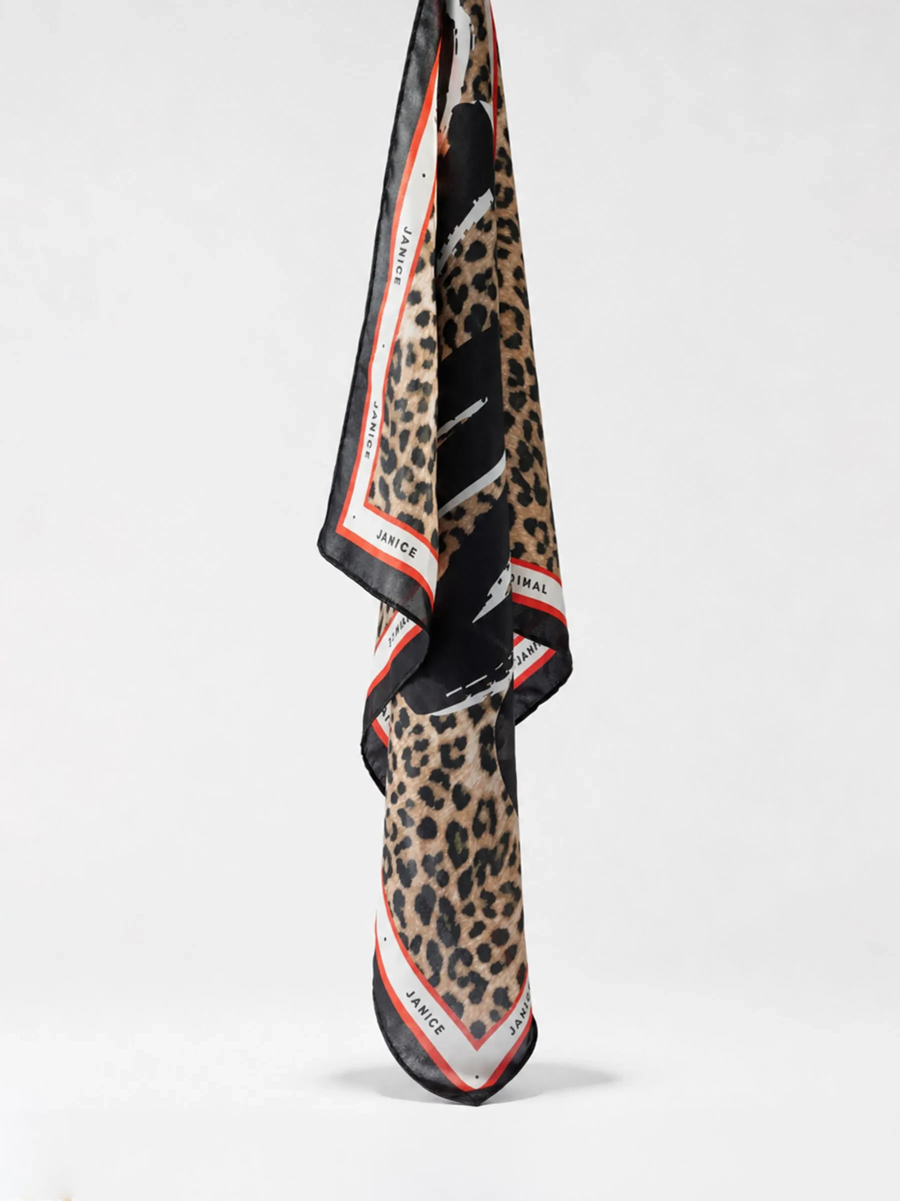 Panterprint Zijden Sjaal Dames Effron Bruin